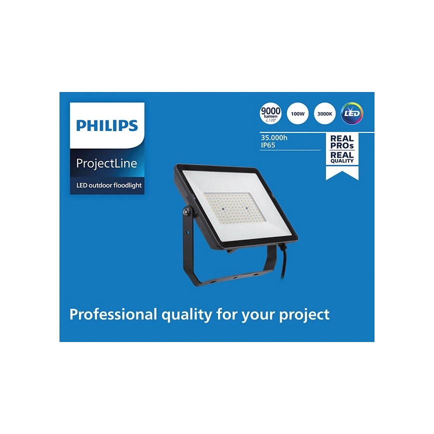 Philips - Holofote exterior LED PROJECTLINE LED/100W/230V IP65 3000K