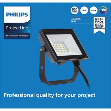 Philips - Holofote exterior LED PROJECTLINE LED/10W/230V IP65 3000K