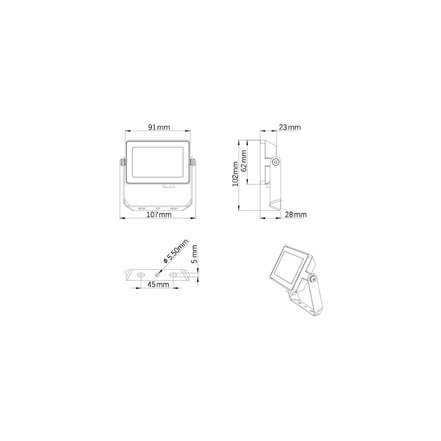 Philips - Holofote exterior LED PROJECTLINE LED/10W/230V IP65 3000K