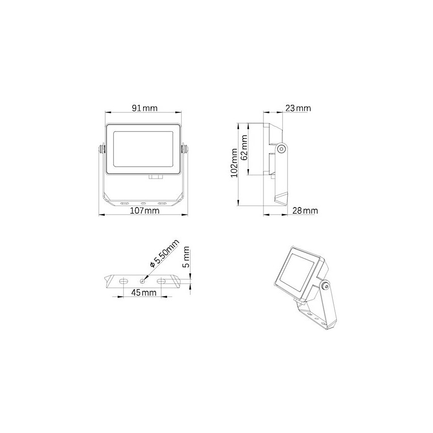 Philips - Holofote exterior LED PROJECTLINE LED/10W/230V IP65 4000K