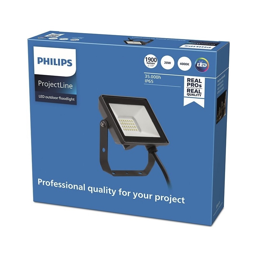 Philips - Holofote exterior LED PROJECTLINE LED/20W/230V IP65 4000K