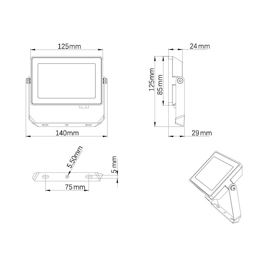 Philips - Holofote exterior LED PROJECTLINE LED/20W/230V IP65 4000K