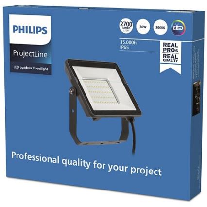 Philips - Holofote exterior LED PROJECTLINE LED/30W/230V IP65 3000K