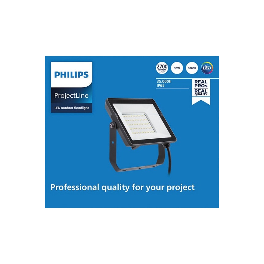 Philips - Holofote exterior LED PROJECTLINE LED/30W/230V IP65 3000K