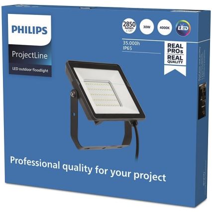 Philips - Holofote exterior LED PROJECTLINE LED/30W/230V IP65 4000K