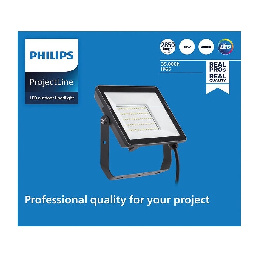 Philips - Holofote exterior LED PROJECTLINE LED/30W/230V IP65 4000K