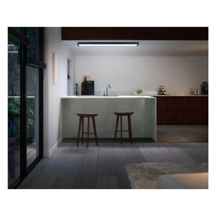 Philips - Luminária de teto LED regulável Hue AURELLE LED/39W/230V 2200-6500K 120x30 cm preta