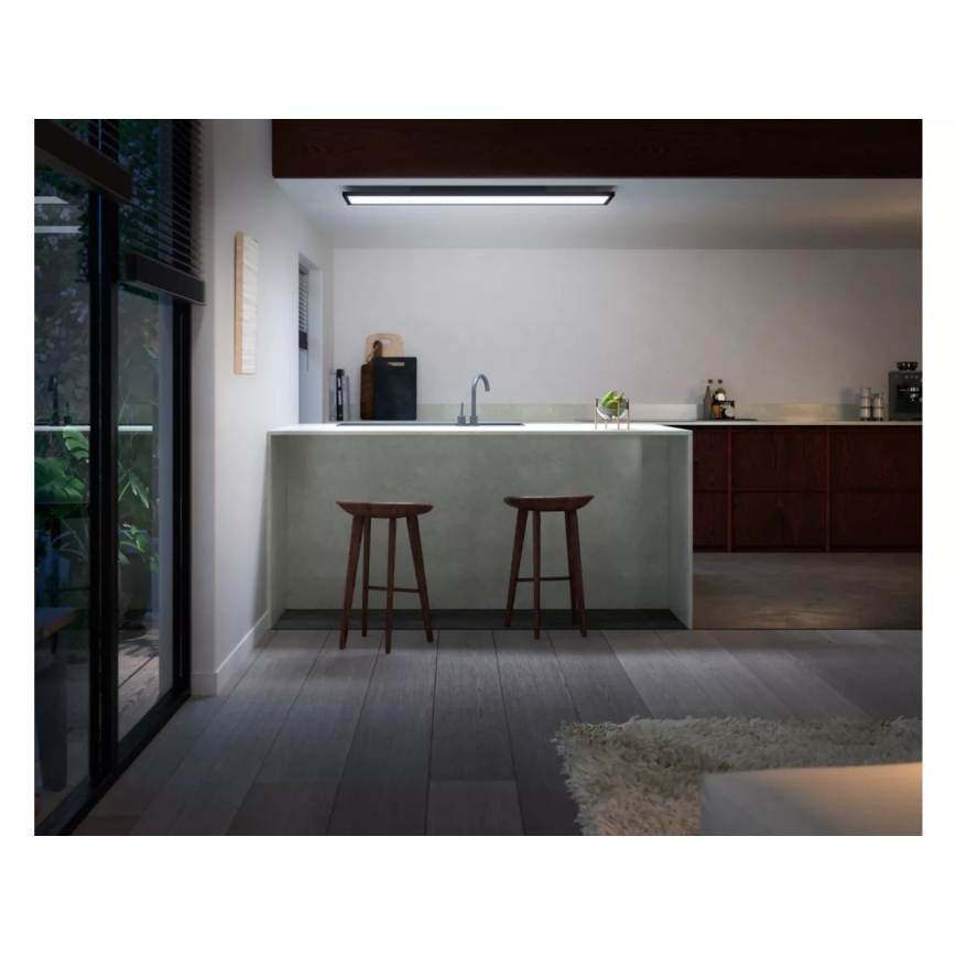 Philips - Luminária de teto LED regulável Hue AURELLE LED/39W/230V 2200-6500K 120x30 cm preta