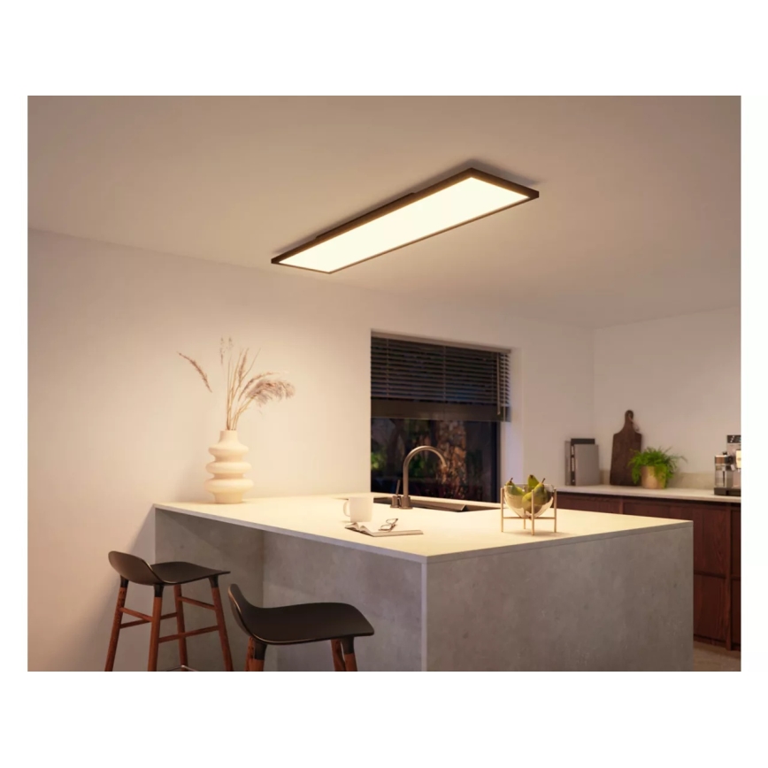 Philips - Luminária de teto LED regulável Hue AURELLE LED/39W/230V 2200-6500K 120x30 cm preta
