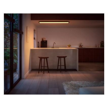 Philips - Luminária de teto LED regulável Hue AURELLE LED/39W/230V 2200-6500K 120x30 cm preta