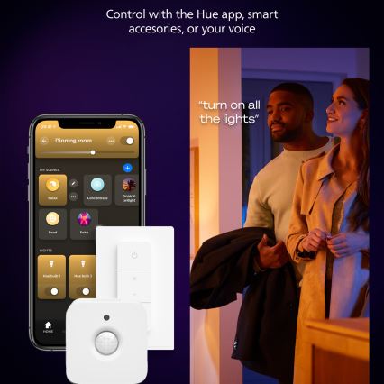 Philips - Luminária de teto LED regulável Hue AURELLE LED/39W/230V 2200-6500K 120x30 cm preta