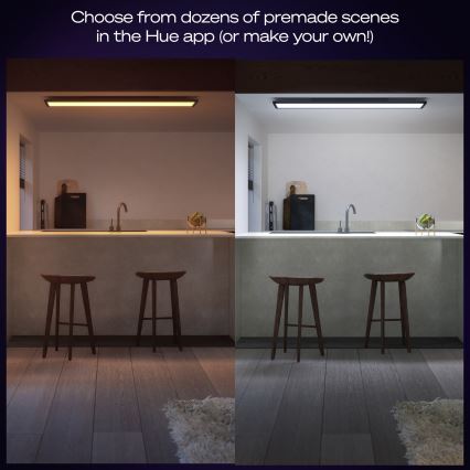 Philips - Luminária de teto LED regulável Hue AURELLE LED/39W/230V 2200-6500K 120x30 cm preta