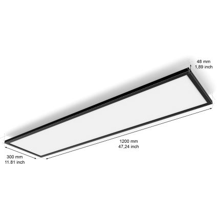 Philips - Luminária de teto LED regulável Hue AURELLE LED/39W/230V 2200-6500K 120x30 cm preta