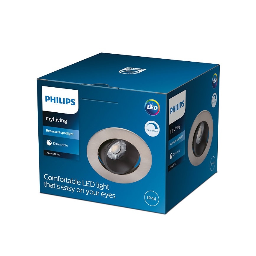 Philips - Iluminação de casa de banho LED com regulação ABROSA 1xLED/9W/230V IP44