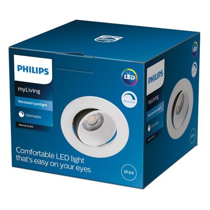 Philips - Foco de encastrar LED de casa de banho com regulação ABROSA 1xLED/9W/230V IP44