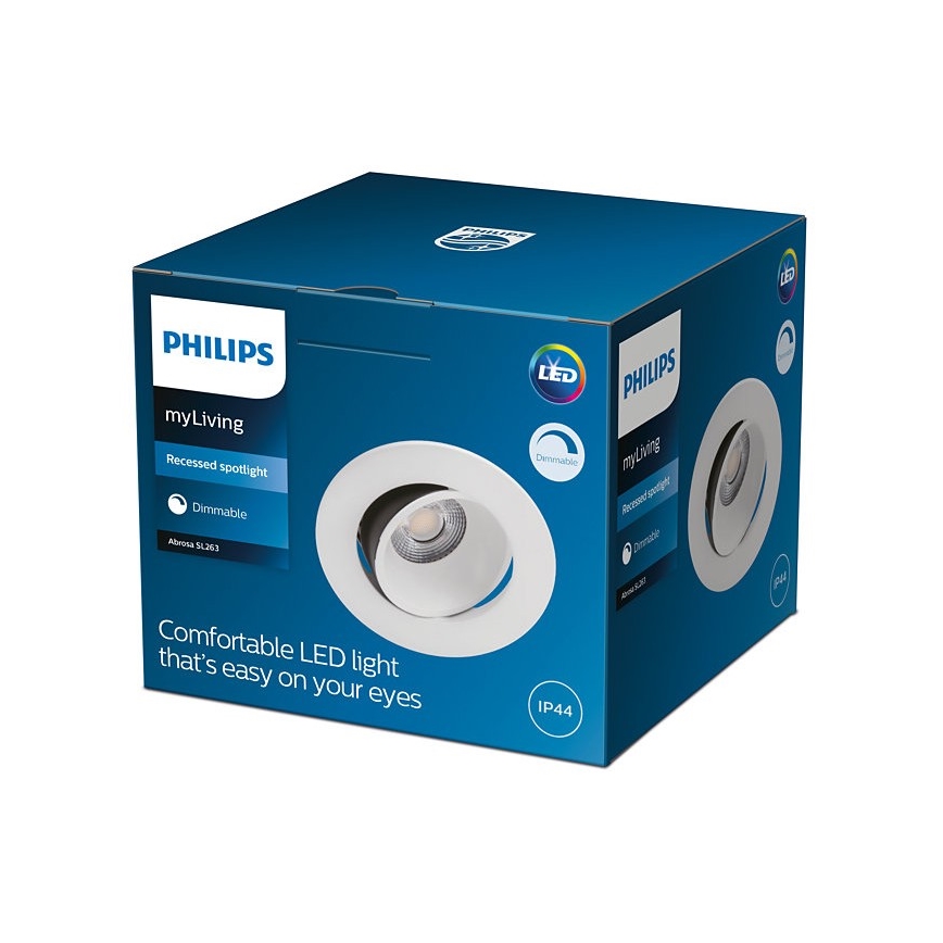 Philips - Foco de encastrar LED de casa de banho com regulação ABROSA 1xLED/9W/230V IP44