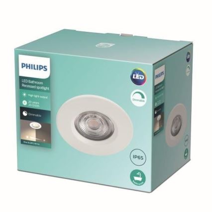 Philips - Iluminação de casa de banho LED com regulação LED/5W/230V 2700K IP65