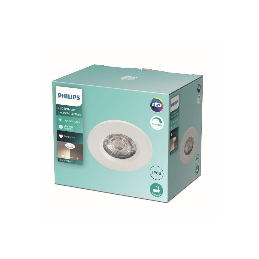 Philips - Iluminação de casa de banho LED com regulação LED/5W/230V 2700K IP65