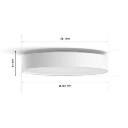 Philips - Iluminação de casa de banho LED com regulação Hue DEVERE LED/19,2W/230V IP44 d. 381 mm 2200-6500K + controlo remoto