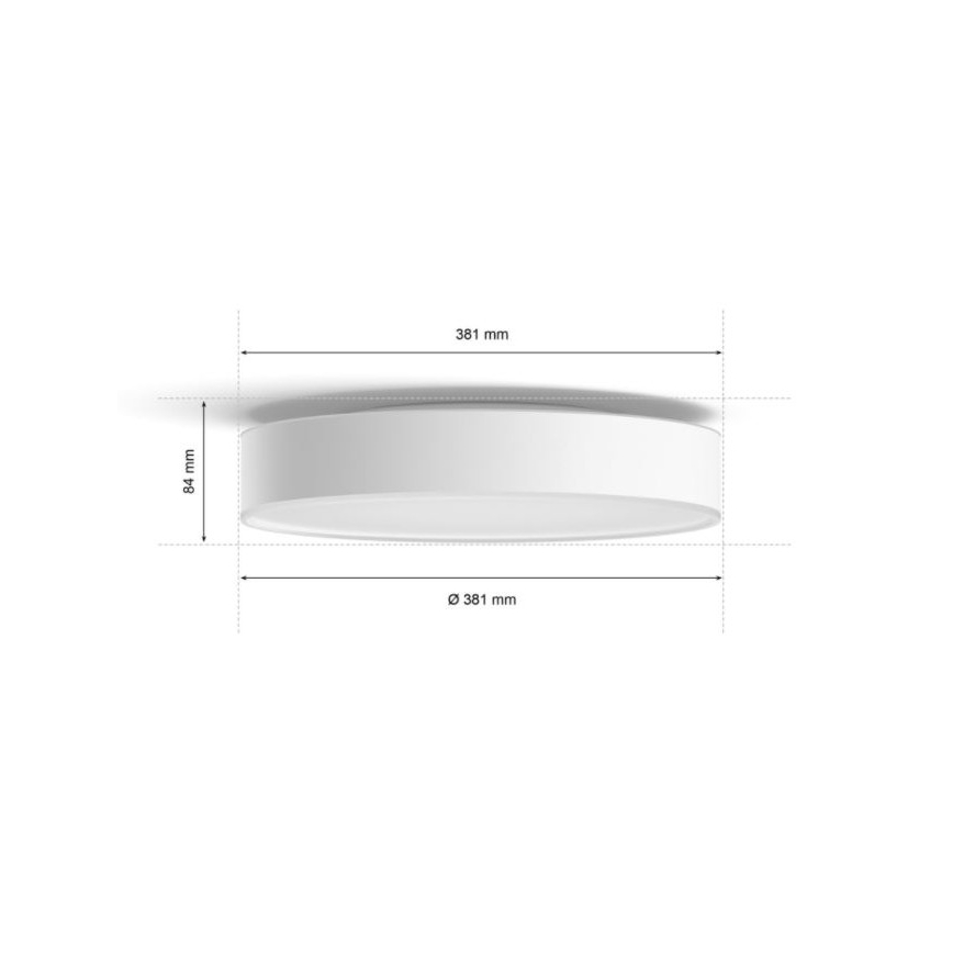 Philips - Iluminação de casa de banho LED com regulação Hue DEVERE LED/19,2W/230V IP44 d. 381 mm 2200-6500K + controlo remoto