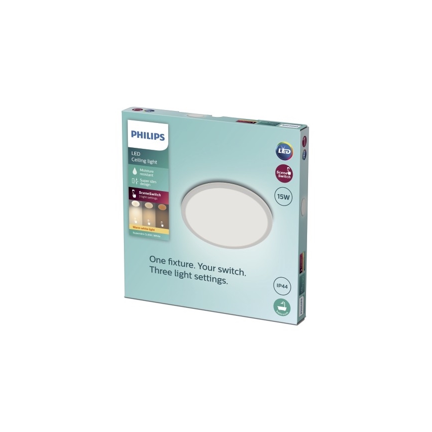 Philips - Iluminação de teto de casa de banho LED com regulação SCENE SWITCH LED/15W/230V IP44