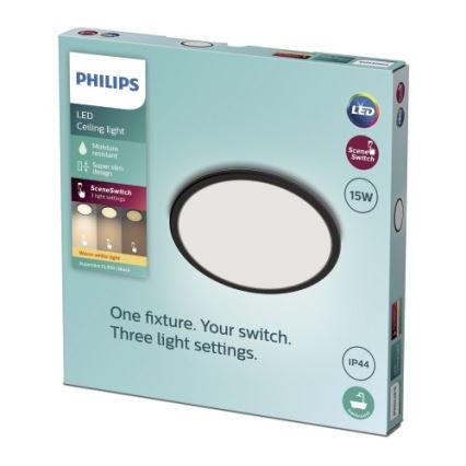 Philips - Iluminação de teto casa de banho LED com regulação SCENE SWITCH LED/15W/230V IP44