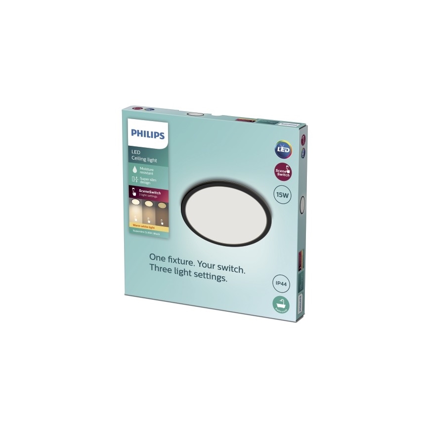 Philips - Iluminação de teto casa de banho LED com regulação SCENE SWITCH LED/15W/230V IP44