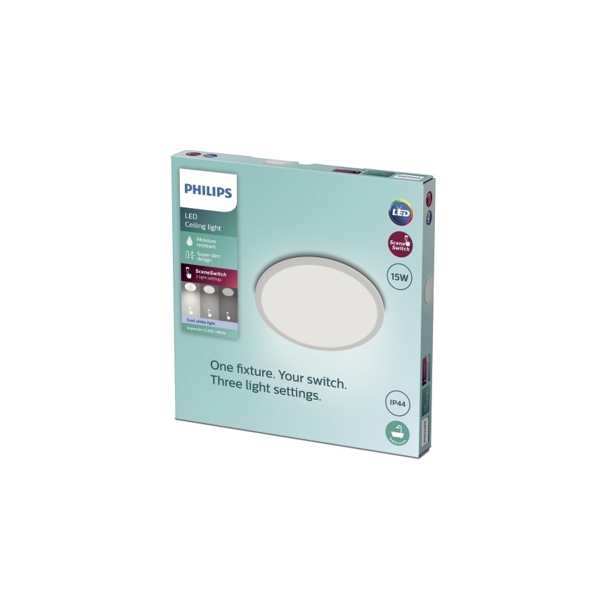 Philips - Iluminação de teto de casa de banho LED com regulação SCENE SWITCH LED/15W/230V IP44 4000K