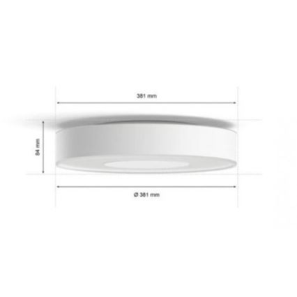 Philips - Iluminação de casa de banho LED RGB com regulação Hue XAMENTO LED/33,5W/230V IP44 d. 381 mm 2000-6500K