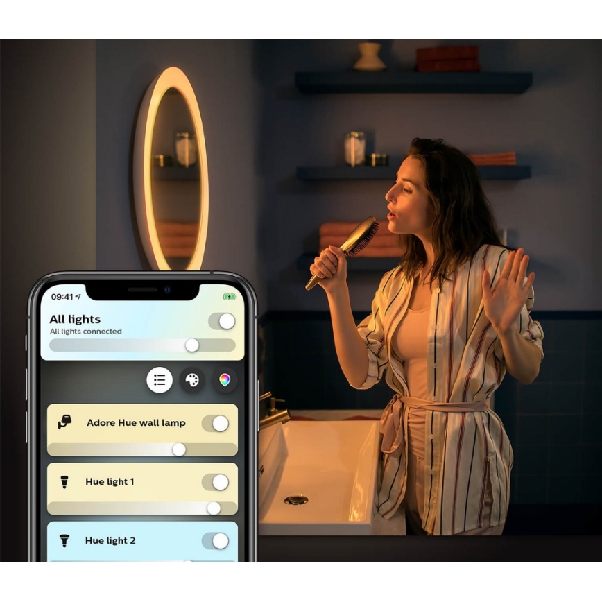 Philips - Iluminação de espelho em casa de banho LED com regulação Hue ADORE LED/27W/230V + CR