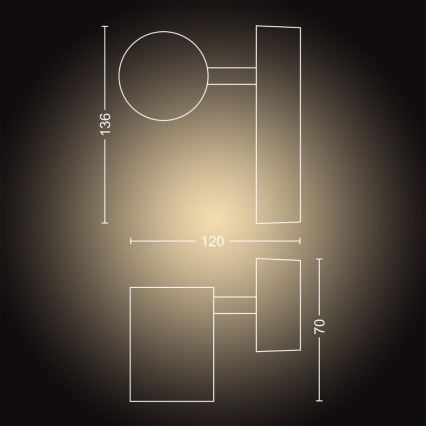 Philips - Iluminação de parede de casa de banho LED com regulação Hue ADORE 1xGU10/5W/230V IP44 + CR