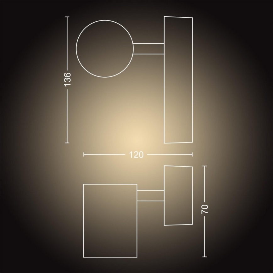 Philips - Iluminação de parede de casa de banho LED com regulação Hue ADORE 1xGU10/5W/230V IP44 + CR