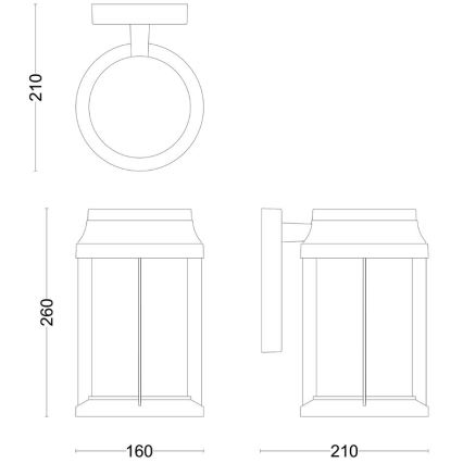 Philips - Iluminação de parede exterior BELLINI 1xE27/25W/230V IP44