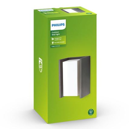 Philips - Iluminação de parede exterior BRIDGE 1xE27/15W/230V IP44