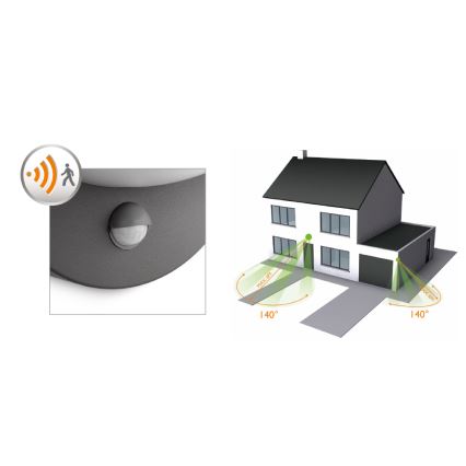 Philips - Iluminação de parede exterior com sensor JUNE 1xE27/12W/230V IP44