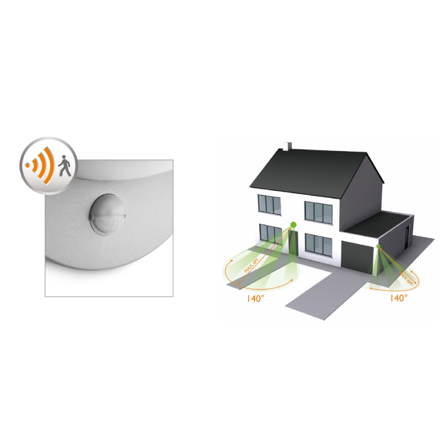 Philips - Iluminação de parede exterior com sensor 1xE27/12W/230V IP44