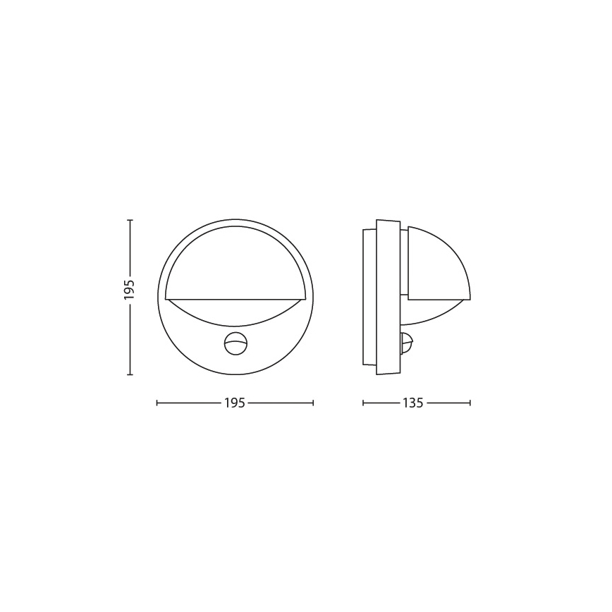 Philips - Iluminação de parede exterior com sensor 1xE27/12W/230V IP44