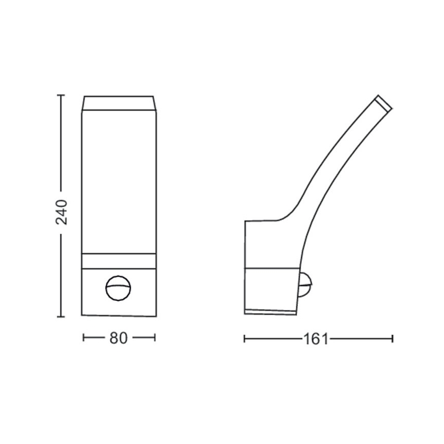 Philips- Iluminação de parede exterior com sensor LED/12W/230V 2700K IP44