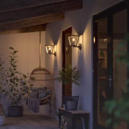Philips - Iluminação de parede exterior com regulação Hue INARA 1xE27/7W/230V Wi-Fi IP44