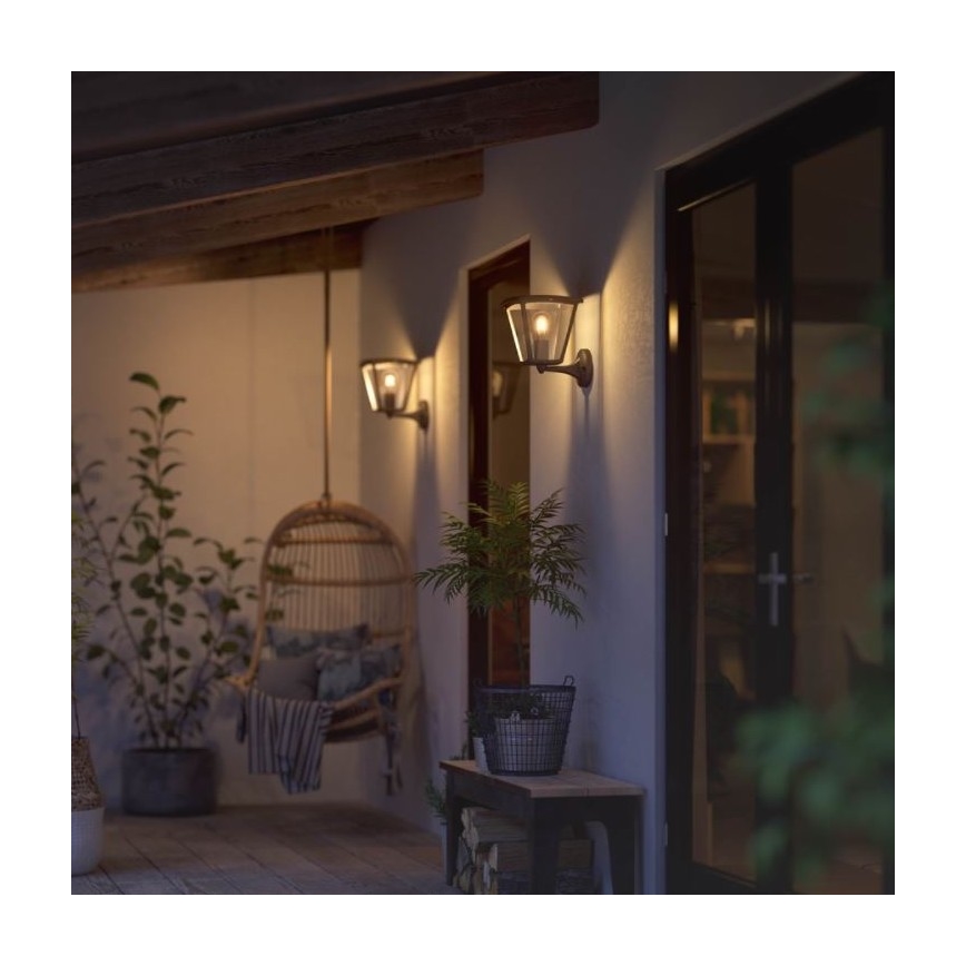 Philips - Iluminação de parede exterior com regulação Hue INARA 1xE27/7W/230V Wi-Fi IP44