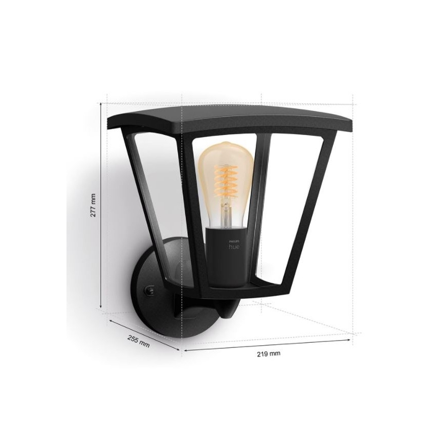 Philips - Iluminação de parede exterior com regulação Hue INARA 1xE27/7W/230V Wi-Fi IP44