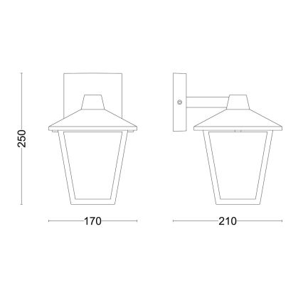 Philips - Iluminação de parede exterior KINNO 1xE27/25W/230V IP44