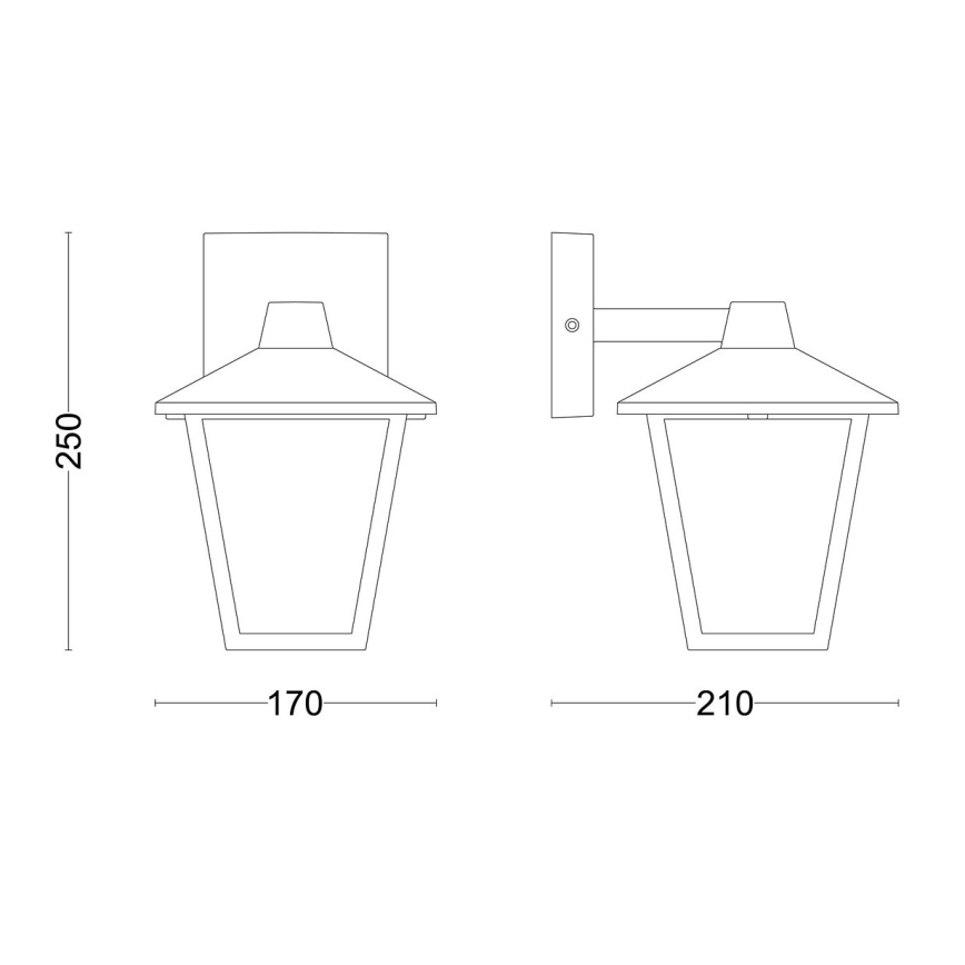 Philips - Iluminação de parede exterior KINNO 1xE27/25W/230V IP44