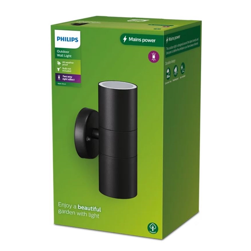Philips - Iluminação de parede exterior KYLIS 2xGU10/25W/230V IP44