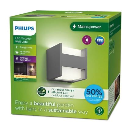 Philips - Iluminação de parede exterior LED ARBOUR LED/3,8W/230V 2700K IP44