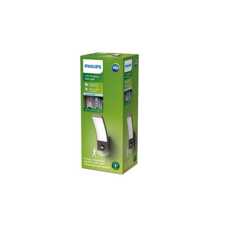 Philips- Iluminação de parede exterior LED com sensor LED/12W/230V 4000K IP44