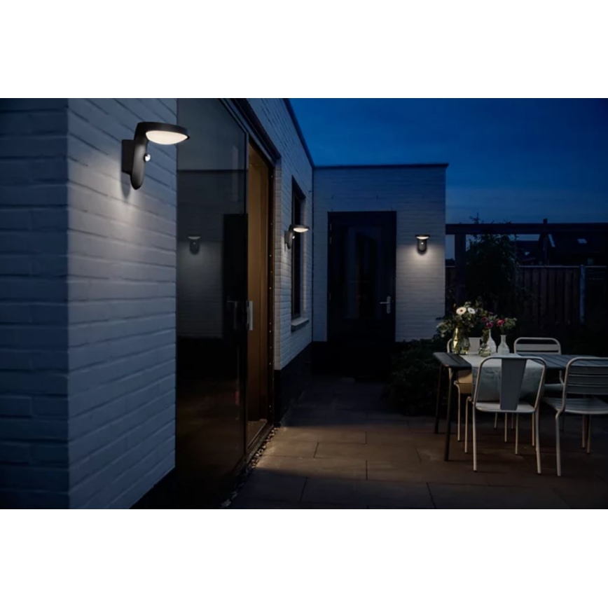 Philips - Iluminação de parede exterior LED com sensor LED/9W/230V 2700K IP44