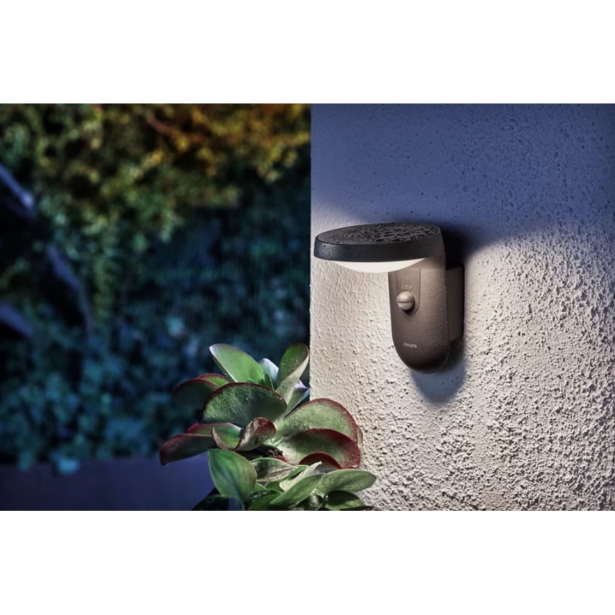 Philips - Iluminação de parede exterior LED com sensor LED/9W/230V 4000K IP44