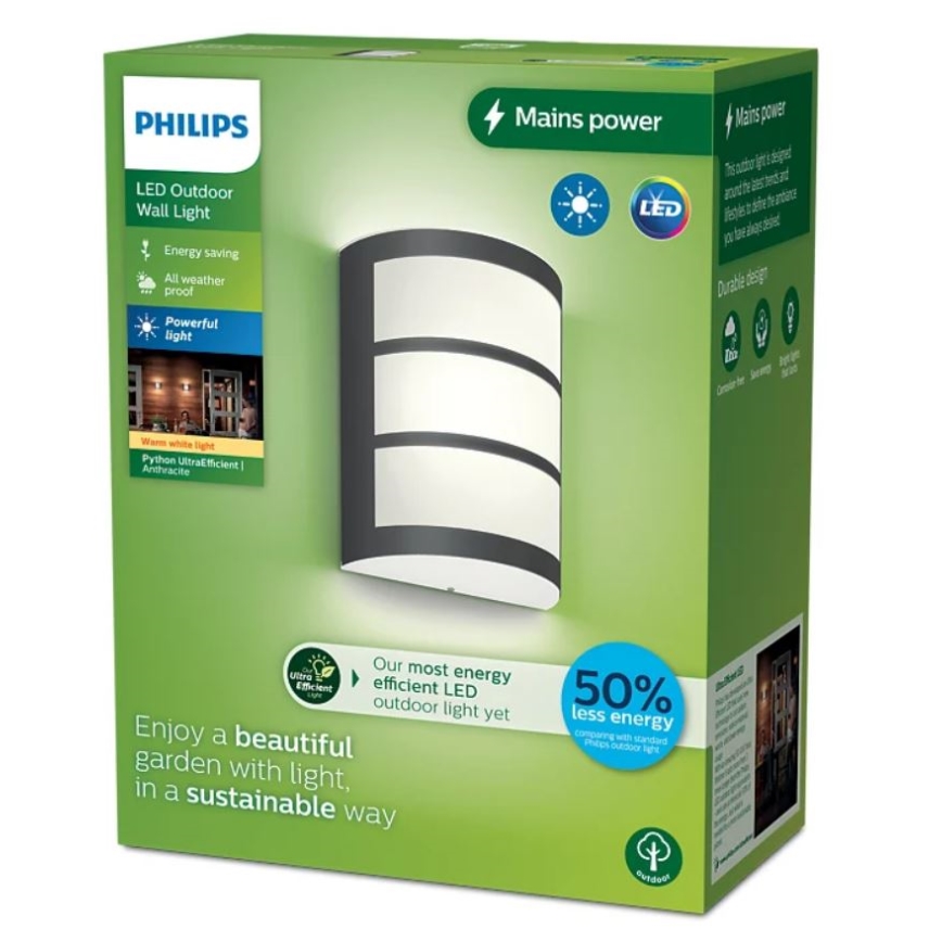 Philips - Iluminação de parede exterior LED PYTHON LED/3,8W/230V IP44