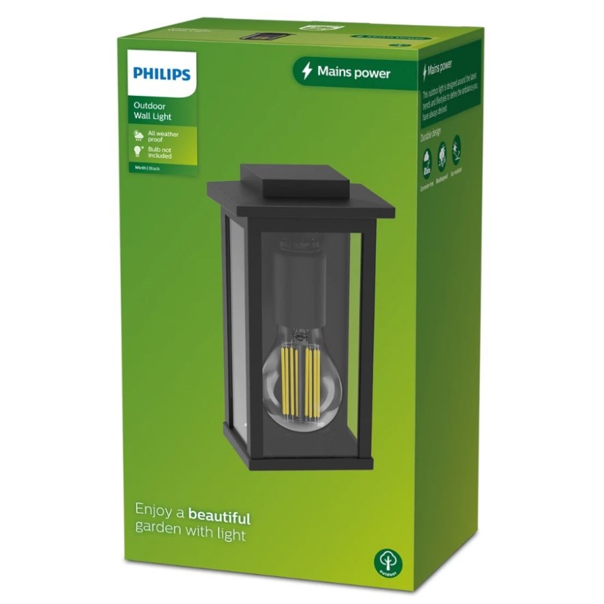 Philips - Iluminação de parede exterior MIRTH 1xE27/25W/230V IP44